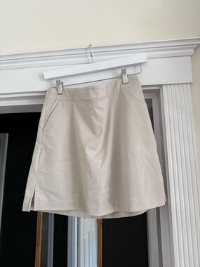 Lily Hagen Beige Golf Skort - Size 4 | Tennis Skirt w/ Built In Shorts & Pockets